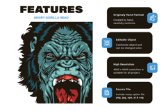 Angry Gorilla Head Product Image 2