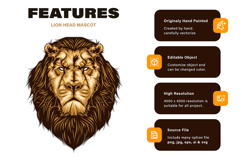 Lion Head Mascot Product Image 2