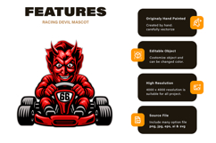 Racing Devil Mascot Product Image 2