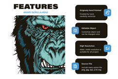 Angry Gorilla Head Product Image 2