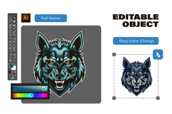 Angry Wolf Head Mascot Product Image 3