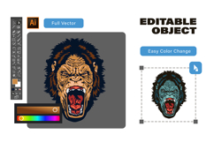 Angry Gorilla Head Product Image 3