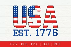 USA EST. 1776, 4th Of July SVG, American SVG Cut File Product Image 1