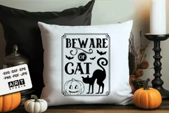 Beware of cat svg, Farmhouse halloween signs svg, Halloween Product Image 2