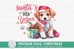 Santa's Little Yelper PNG | Christmas Dog Sublimation Product Image 1