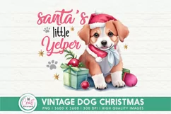 Santa's Little Yelper PNG | Christmas Dog Sublimation Product Image 1
