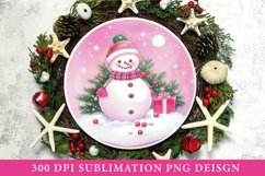 Watercolor Christmas Round Sign PNG Sublimation Product Image 1