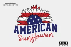 4th of july SVG - 4th of july sunflower design - patriotic Product Image 1