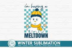 Winter Snowman PNG Sublimation | Retro Christmas Sublimation Product Image 1