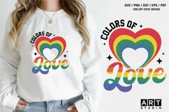 colors of love - lgbtq svg - pride month svg - Tshirt Design Product Image 1