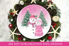 Watercolor Christmas Round Sign PNG Sublimation Product Image 1