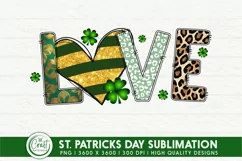 St Patrick's Day Love Sublimation | Love PNG T Shirt Designs Product Image 1
