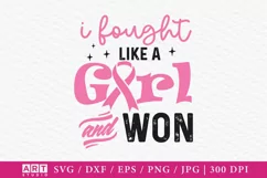 Berast Cancer Girl SVG, Breast Cancer SVG Cut Files Product Image 1
