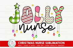 Jolly Nurse PNG | Christmas Nurse Sublimation|Christmas PNG Product Image 1