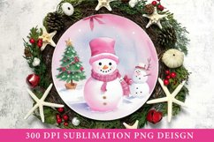Watercolor Christmas Round Sign PNG Sublimation, Christmas Product Image 1