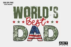 Fathers Day PNG Sublimation, Dad PNG, World's Best Dad PNG Product Image 1