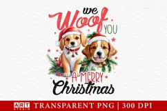Christmas Sublimation PNG, Christmas Dog PNG Sublimation Product Image 1