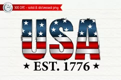 USA EST 1776 PNG, 4th Of July Sublimation Product Image 1