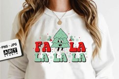 Retro Christmas sublimation, Fa la la christmas sublimation Product Image 1
