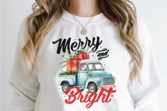 Vintage Christmas Sublimation, Merry And Bright Sublimation Product Image 2