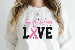 Faith Hope Love SVG, Breast Cancer SVG, Cancer Awareness SVG Product Image 2