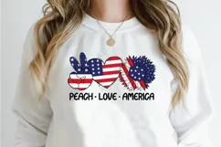4th of july SVG - peach love america - patriotic SVG Product Image 2