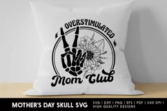 Mothers day svg, Mom skull svg t shirt, messy bun svg Product Image 3