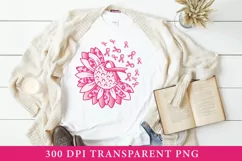 Breast Cancer Sublimation PNG | Sunflower Pink Ribbon PNG Product Image 2
