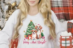 Furry And Bright PNG | Vintage Christmas Dog Sublimation Product Image 3