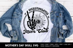 Mothers day svg, Mom skull svg t shirt, messy bun svg Product Image 1
