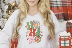 Retro Christmas Sublimation | HO HO HO Christmas PNG Design Product Image 3