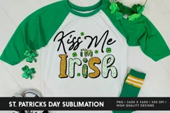 St Patricks Day Sublimation |Kiss Me I'm Irish PNG Design Product Image 3