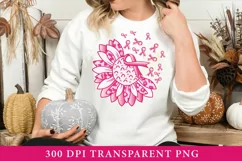 Breast Cancer Sublimation PNG | Sunflower Pink Ribbon PNG Product Image 3