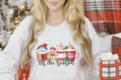 'tis the season png, christmas coffee sublimation designs Product Image 3