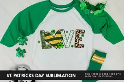 St Patrick's Day Love Sublimation | Love PNG T Shirt Designs Product Image 3