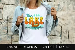 The Lake Is My Happy Place PNG, Lake Sublimation, Summer PNG Product Image 3