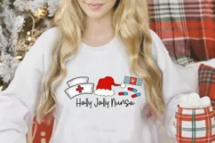 Holly Jolly Nurse PNG| Christmas Nurse Sublimation Design Product Image 3