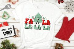 Retro Christmas sublimation, Fa la la christmas sublimation Product Image 4