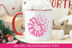 Breast Cancer Sublimation PNG | Sunflower Pink Ribbon PNG Product Image 4