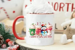 I Believe In Santa And Coffee PNG, Christmas Coffee PNG Product Image 4