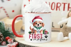 My First Christmas PNG | Vintage Dog Christmas Sublimation Product Image 4