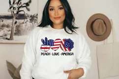 4th of july SVG - peach love america - patriotic SVG Product Image 4