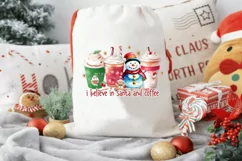 I Believe In Santa And Coffee PNG, Christmas Coffee PNG Product Image 5