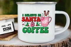 I believe in santa & coffee png, Retro christmas sublimation Product Image 3