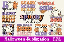 Halloween Sublimation Bundle, Spooky Retro Halloween T shirt Product Image 1