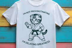 Funny Karate Cat SVG Im Not Procrastinating Cut File Product Image 3