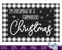 Dreaming Of Farmhouse Christmas Buffalo Plaid Farmhouse Svg Product Image 2