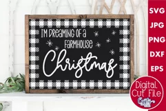 Dreaming Of Farmhouse Christmas Buffalo Plaid Farmhouse Svg Product Image 1