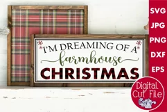 Dreaming Of A Farmhouse Christmas Buffalo Plaid Sign Svg Product Image 1