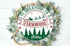 I'm Dreaming Of A Farmhouse SVG ,Christmas Round SVG Design Product Image 2